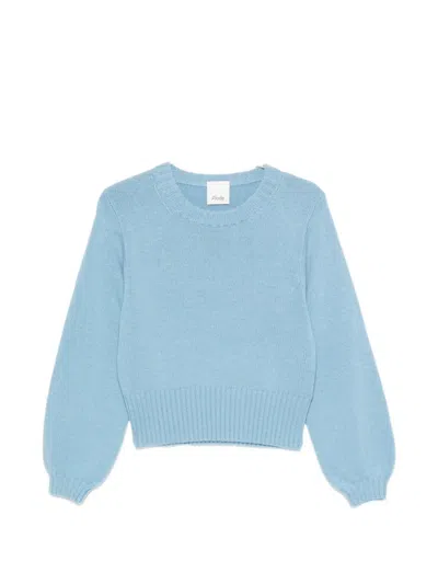 Allude Ribbed-knit Crew Neck Sweater In Blue