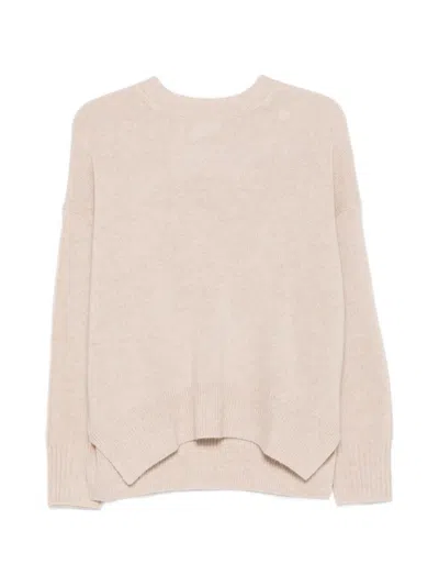 Allude Ribbed-knit Crew Neck Sweater In Neutral