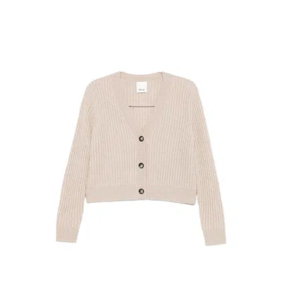Allude Ribbed Knit Virgin Wool Cardigan In Neutral