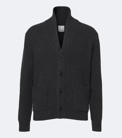 Allude Ribbed-knit Wool And Cashmere Cardigan In Gray