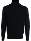 Allude Zipped High-neck Wool-blend Sweater In Black