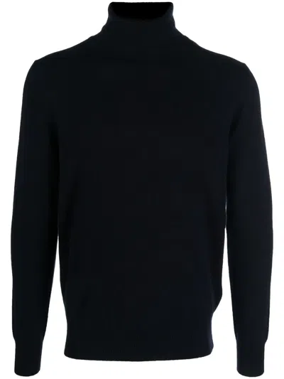 Allude Roll Neck Cashmere Jumper In Blu