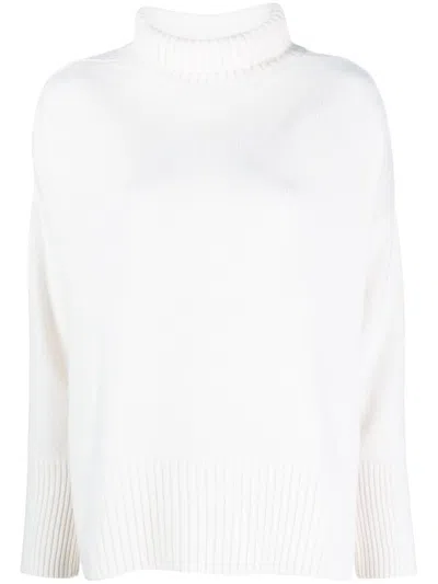 Allude Roll-neck Cashmere Jumper In Neutrals