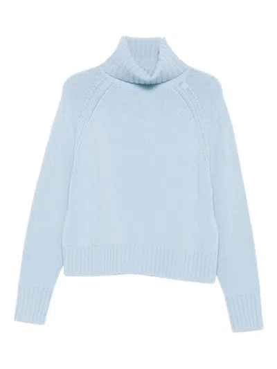 Allude Roll-neck Jumper In Blue