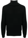 Allude Roll Neck Cashmere Jumper In Black