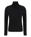 Allude Wool Turtleneck Sweater In Black