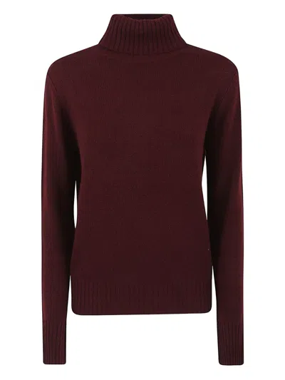 Allude Roll-neck Sweater In Burgundy