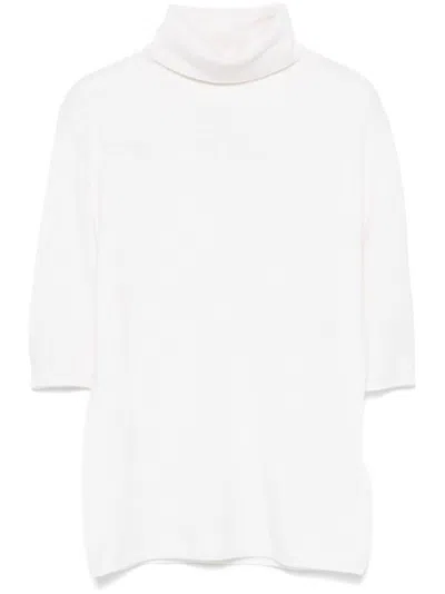 Allude Roll-neck Sweater In White