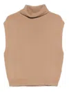 Allude Roll-neck Vest In Neutral