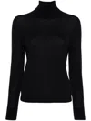 Allude Black Wool Turtleneck In 黑色
