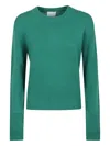 Allude Cashmere Sweater With Ribbed Edging In Green