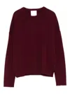 Allude Ribbed Side-slit Cashmere Sweater In Red