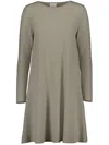 Allude Round-neck Mini Dress In Neutrals