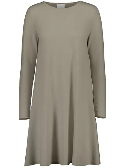 Allude Round-neck Mini Dress In Neutrals