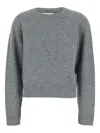 Allude Round-neck Ribbed Sweater In Gray