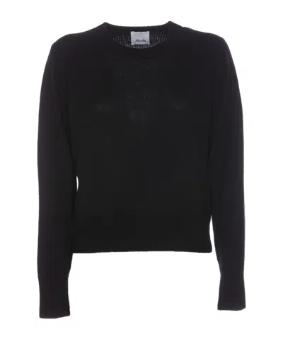 Allude Round Neck Sweater In Black