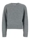 Allude Round-neck Ribbed Sweater In Gray