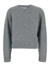 Allude Round-neck Ribbed Sweater In Gray