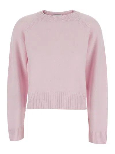 Allude Round-neck Cashmere Sweater In Pink