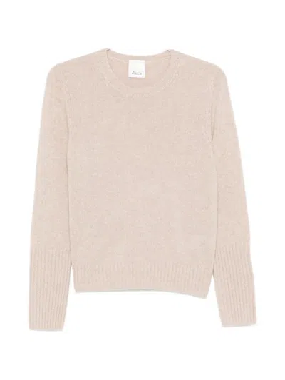 Allude Round-neck Sweater In Metallic