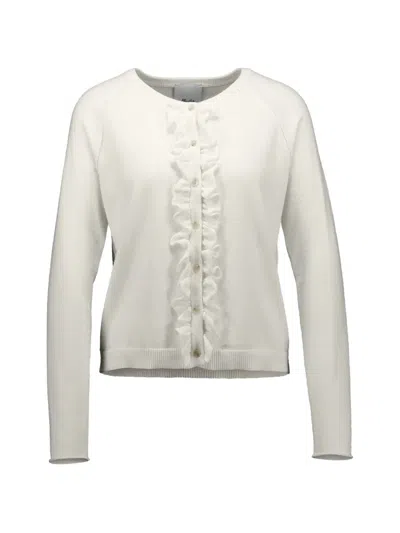 Allude Ruffled-detail Cardigan In Neutral