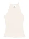 Allude Scalloped Ribbed Tank Top In Neutral