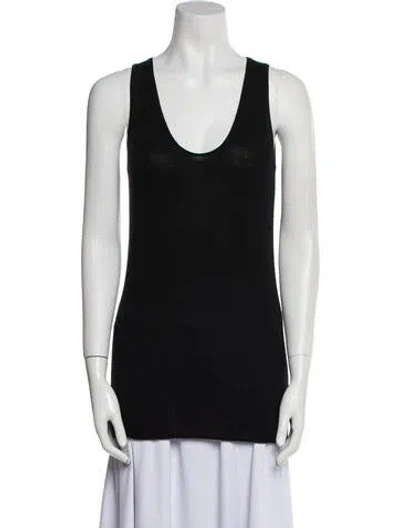 Pre-owned Allude Scoop Neck Sleeveless Top In Black