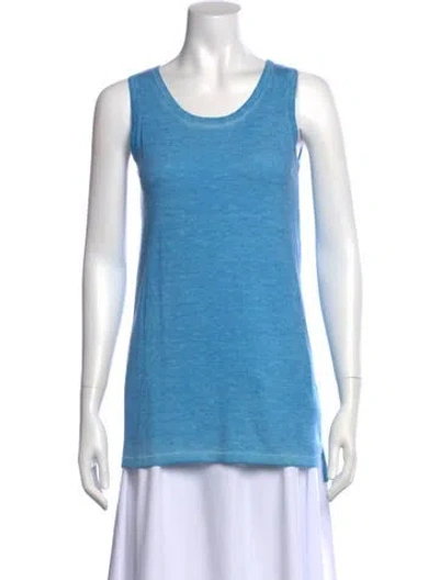Pre-owned Allude Scoop Neck Sleeveless Top W/ Tags In Blue