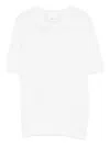 Allude Short-sleeve Knitted T-shirt In White