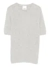 Allude Short-sleeve Sweater In Gray