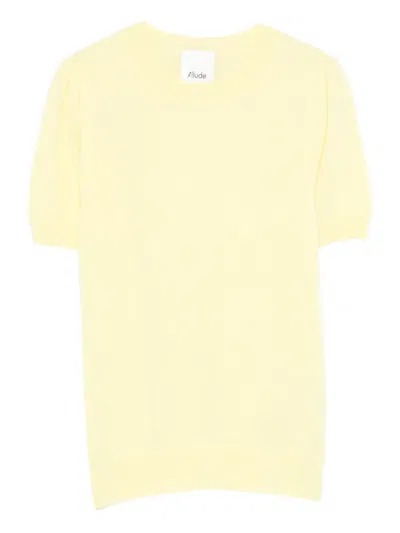 Allude Short-sleeve T-shirt In Yellow