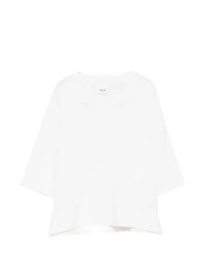 Allude Short-sleeve Top In White