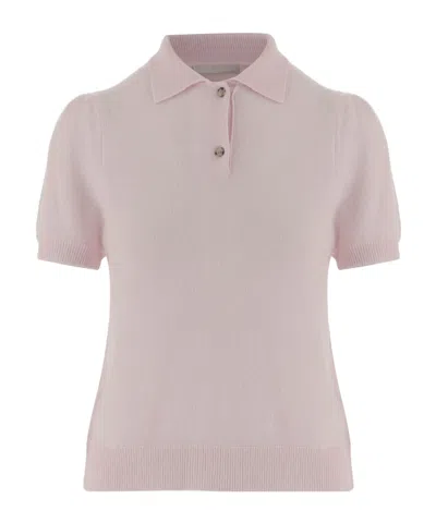 Allude Short-sleeve Polo T-shirt In Pink