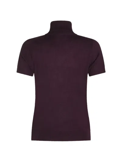 Allude Short-sleeve Roll-neck Sweater In Purple