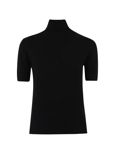 Allude Short-sleeve Roll-neck T-shirt In Black