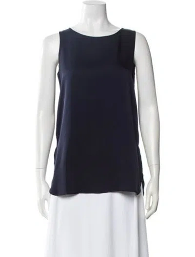 Pre-owned Allude Silk Crew Neck Top W/ Tags In Blue