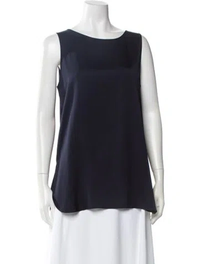 Pre-owned Allude Silk Crew Neck Top W/ Tags In Blue