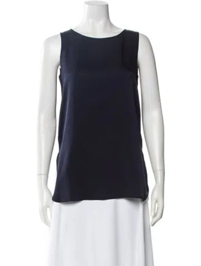 Pre-owned Allude Silk Crew Neck Top W/ Tags In Blue