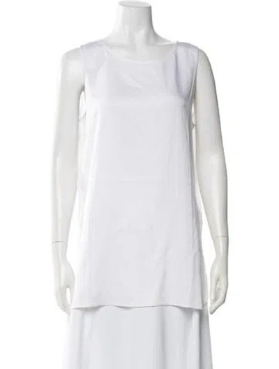 Pre-owned Allude Silk Crew Neck Top W/ Tags In White