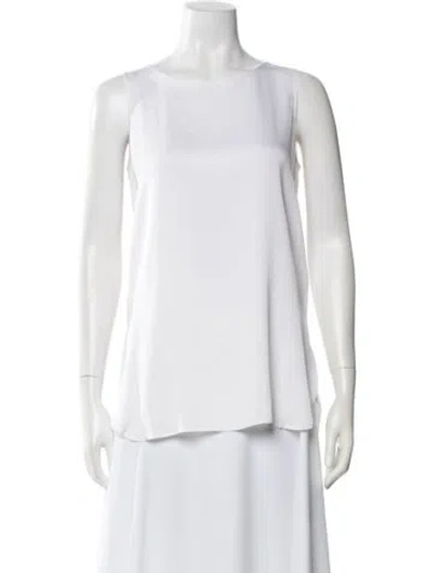 Pre-owned Allude Silk Crew Neck Top W/ Tags In White