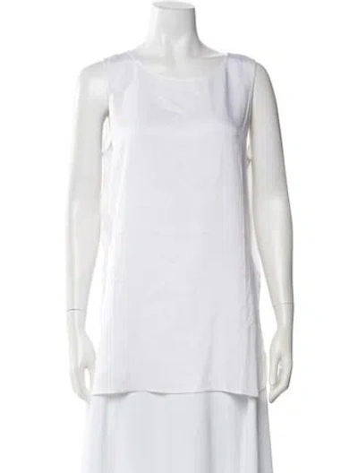 Pre-owned Allude Silk Crew Neck Top W/ Tags In White