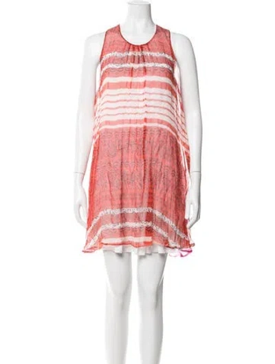 Pre-owned Allude Silk Mini Dress In Red