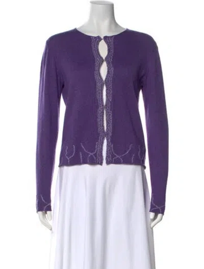 Pre-owned Allude Silk Scoop Neck Sweater In Purple