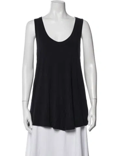 Pre-owned Allude Silk Scoop Neck Top In Blue