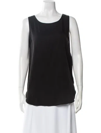 Pre-owned Allude Silk Scoop Neck Top W/ Tags In Black