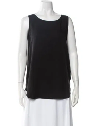 Pre-owned Allude Silk Scoop Neck Top W/ Tags In Black
