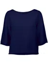 Allude Slash-neck Sweater In Blue