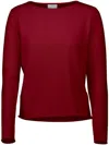 Allude Slash-neck Sweater In Red