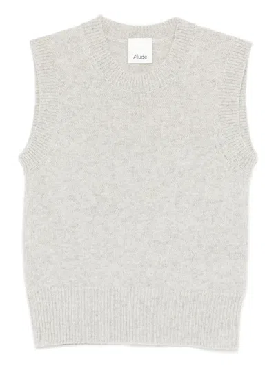 Allude Sleeveless Knitted Top In Gray