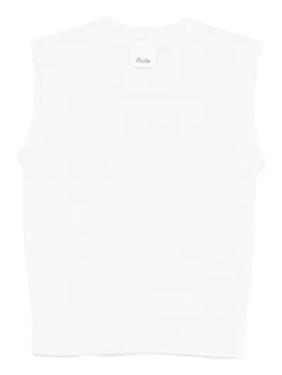 Allude Sleeveless Knitted Top In White